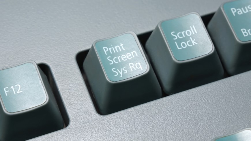 detailný pohľad na kláves Print Screen na klávesnici