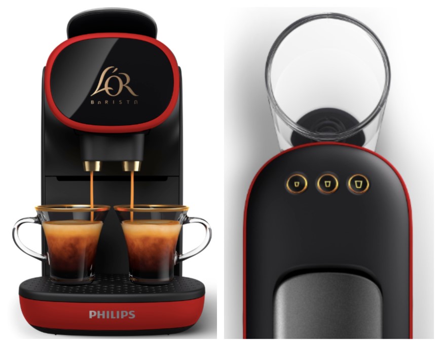 Objavte luxus domácej kávy – kávovar L’OR BARISTA Sublime pohľad spredu a zhora na kávovar L'OR BARISTA Sublime