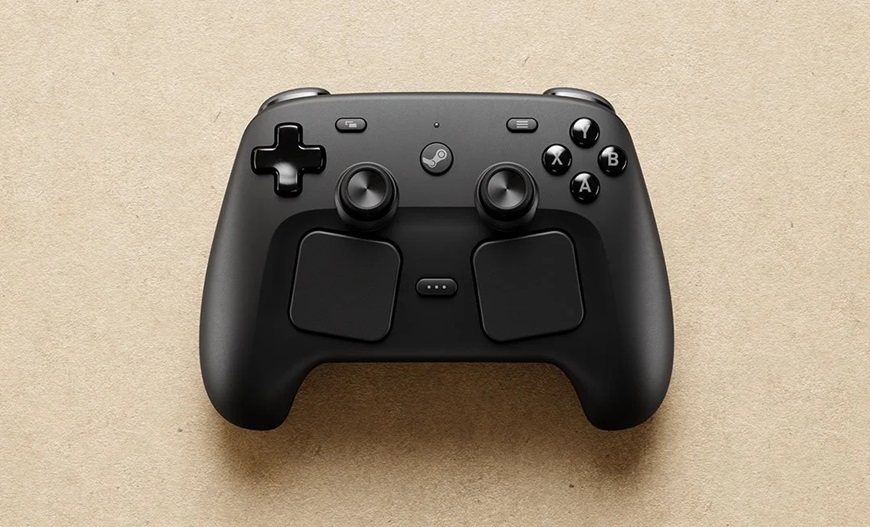 Ovládač Steam Controller 2 od Valve, pohľad spredu