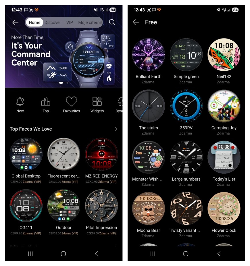ciferniky Huawei Watch