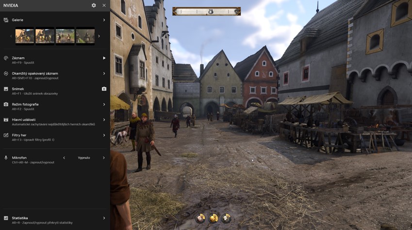Čo je to DLSS, upscaling a ďalšie technológie grafických kariet Ukážka rozhrania nVidia pre vytváranie záznamu z hier