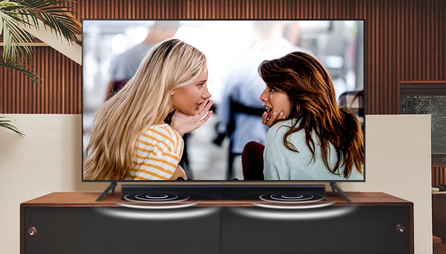 Televízor so soundbarom.