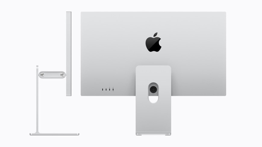 Apple s novinkami ďalej boduje – upgradoval Macy a odhalil nové duo monitorov Studio Display bočný pohľad a pohľad zozadu na Studio Display