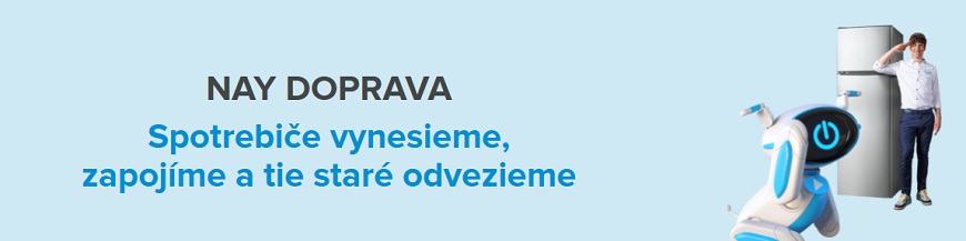 Všetky možnosti a varianty. Prehľadne na jednom mieste. Umývačky Bosch Banner NAY doprava s Robopsíkom.