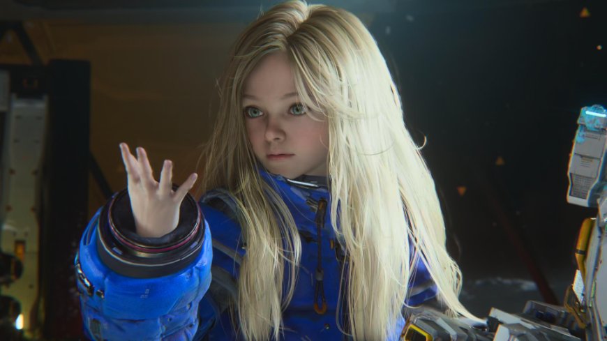 Pragmata: Akčná sci-fi nálož s trochou babysittingu Screenshot z dema hry Pragmata - Diana se dívá na svou dlaň