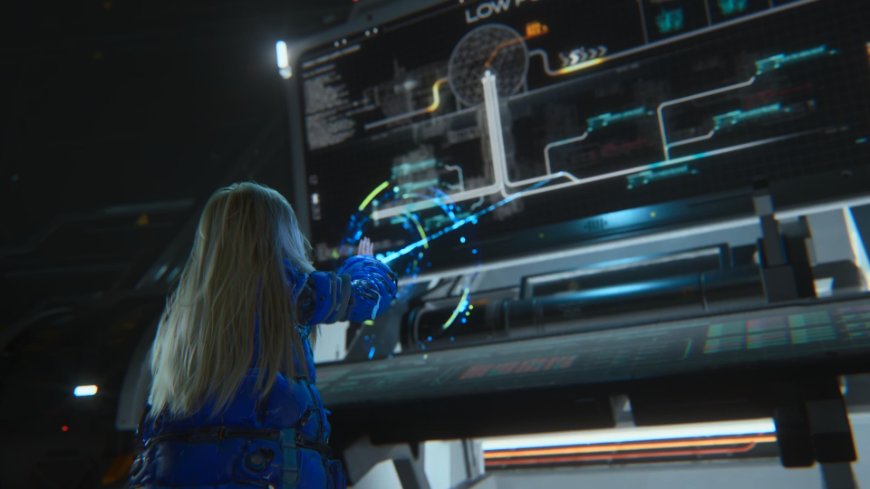 Pragmata: Akčná sci-fi nálož s trochou babysittingu Screenshot z dema hry Pragmata - Diana hackuje systém