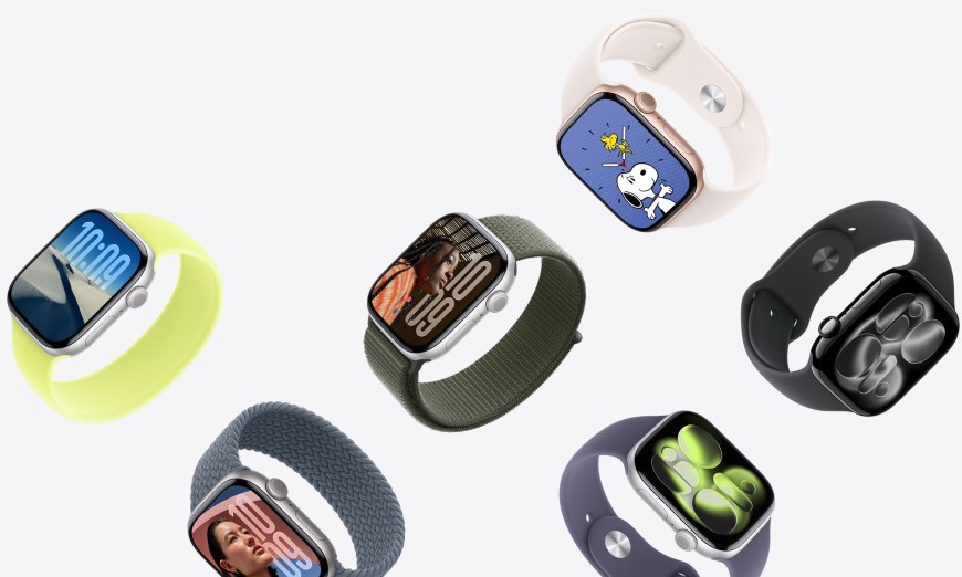Prečo si zaobstarať Apple Watch? Farebné vyhotovenie Apple Watch v priestore vedľa seba.