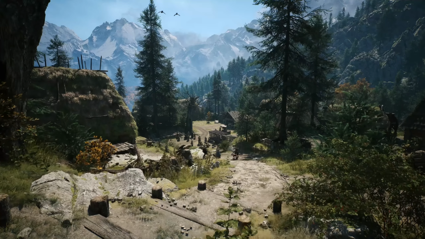 Lesná krajina s cestou, screenshot z traileru na The Blood of Dawnwalker