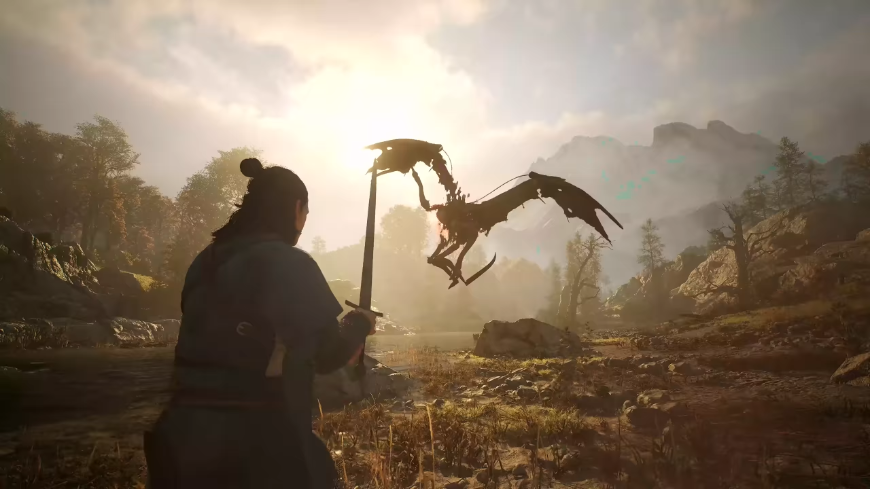 Coen bojujúci s nestvorou, screenshot z traileru na The Blood of Dawnwalker