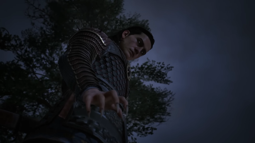 Coen premieňajúci sa do upírskej formy po zotmení, screenshot z traileru na The Blood of Dawnwalker