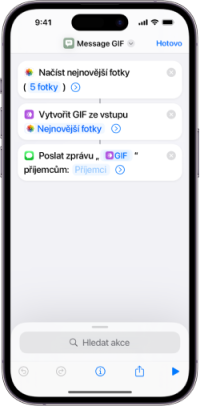 ukážka nastavenia funkcie Message GIF v iPhone
