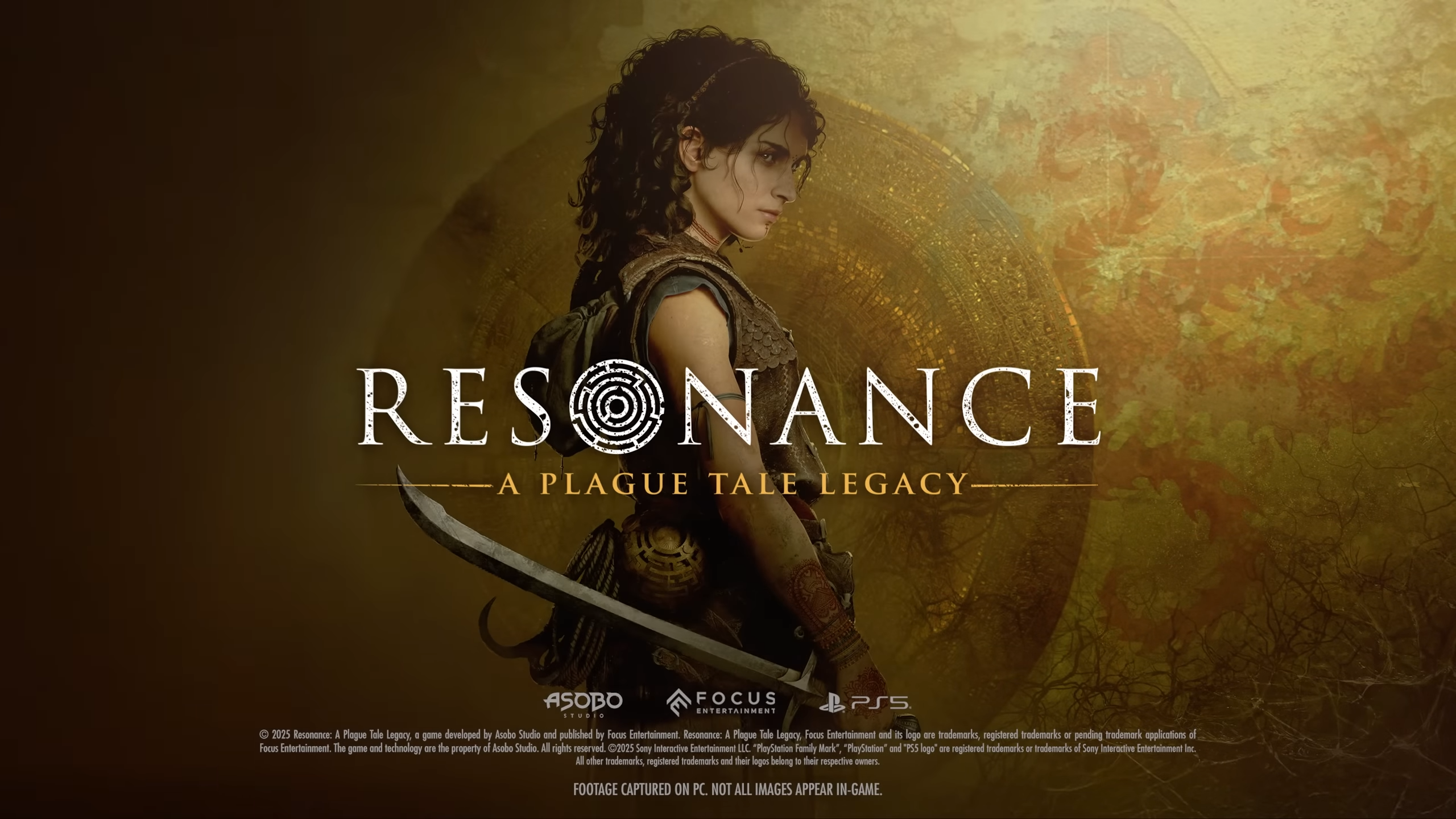 Postava Sofie z boku, přes ni je nápis Resonane: A Plague Tale Legacy