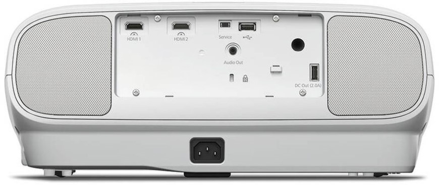 Ako vybrať projektor? Dataprojektor zo zadnej strany: HDMI, Service, Audio Out, DC Out