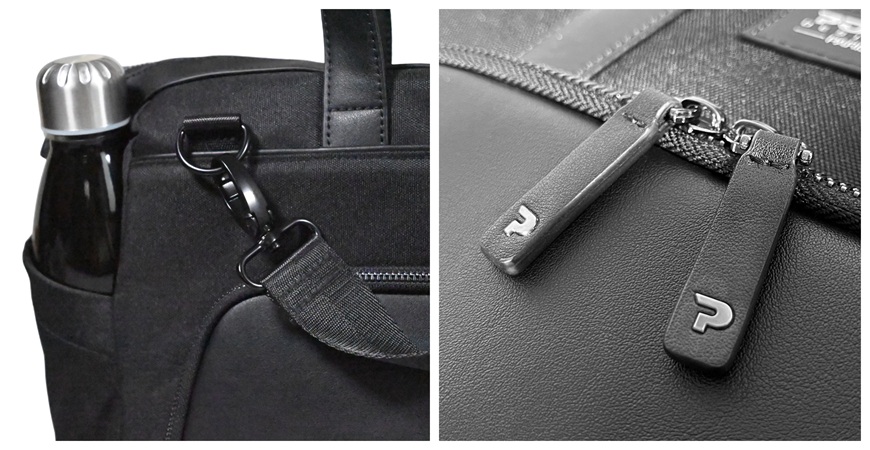 PORT DESIGNS Muse Signature ECO: Elegantné riešenie pre notebook aj každodenný život Detaily čierne tašky PORT DESIGNS Muse Signature ECO 16