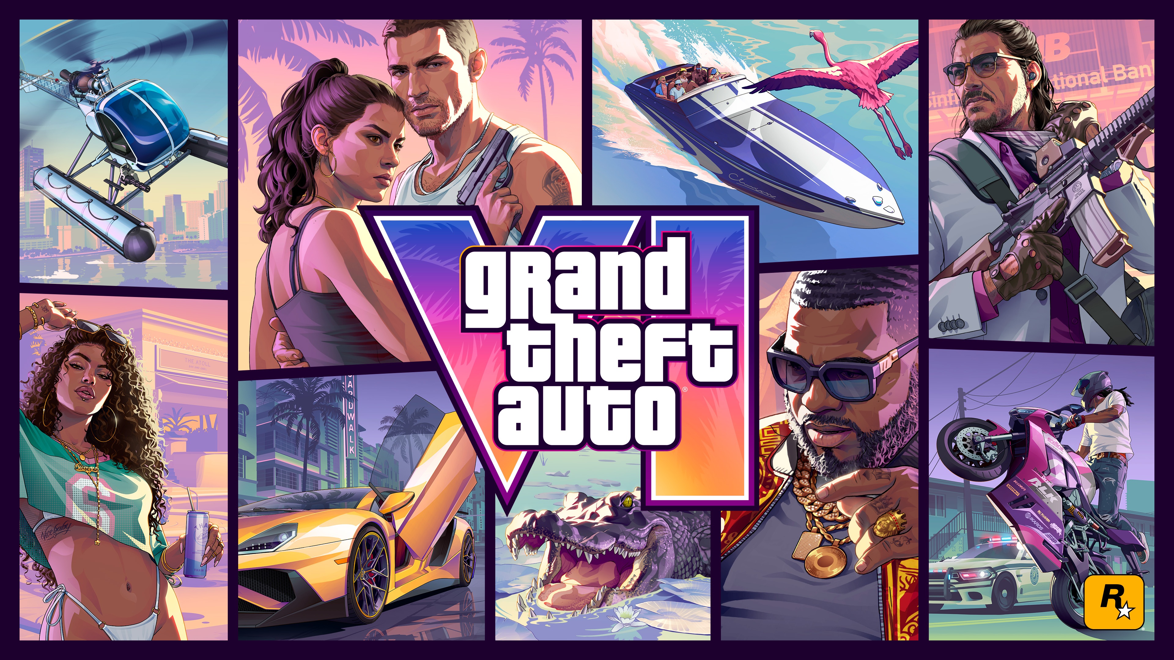 Herný mesačník: Jún 2026 priniesol hernú showcase pre Xbox, PS aj PC a predobjednávky GTA 6 Oficiálny cover art hry GTA 6 - koláž obrázkov postáv zo hry