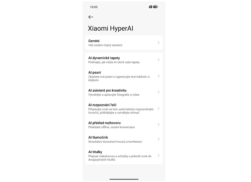  Ponuka Xiaomi HyperAI.