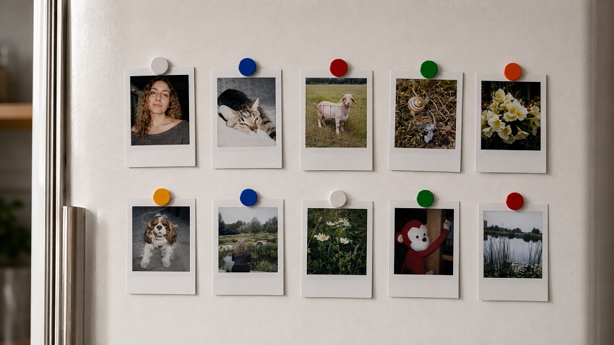 fotky z instax Mini 13 na chladničku
