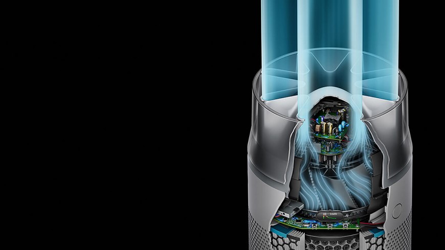 Dyson HushJet Compact: Nová čistička vzduchu s mimoriadne tichou prevádzkou Čistička vzduchu Dyson HushJet Compact pohľad dovnútra