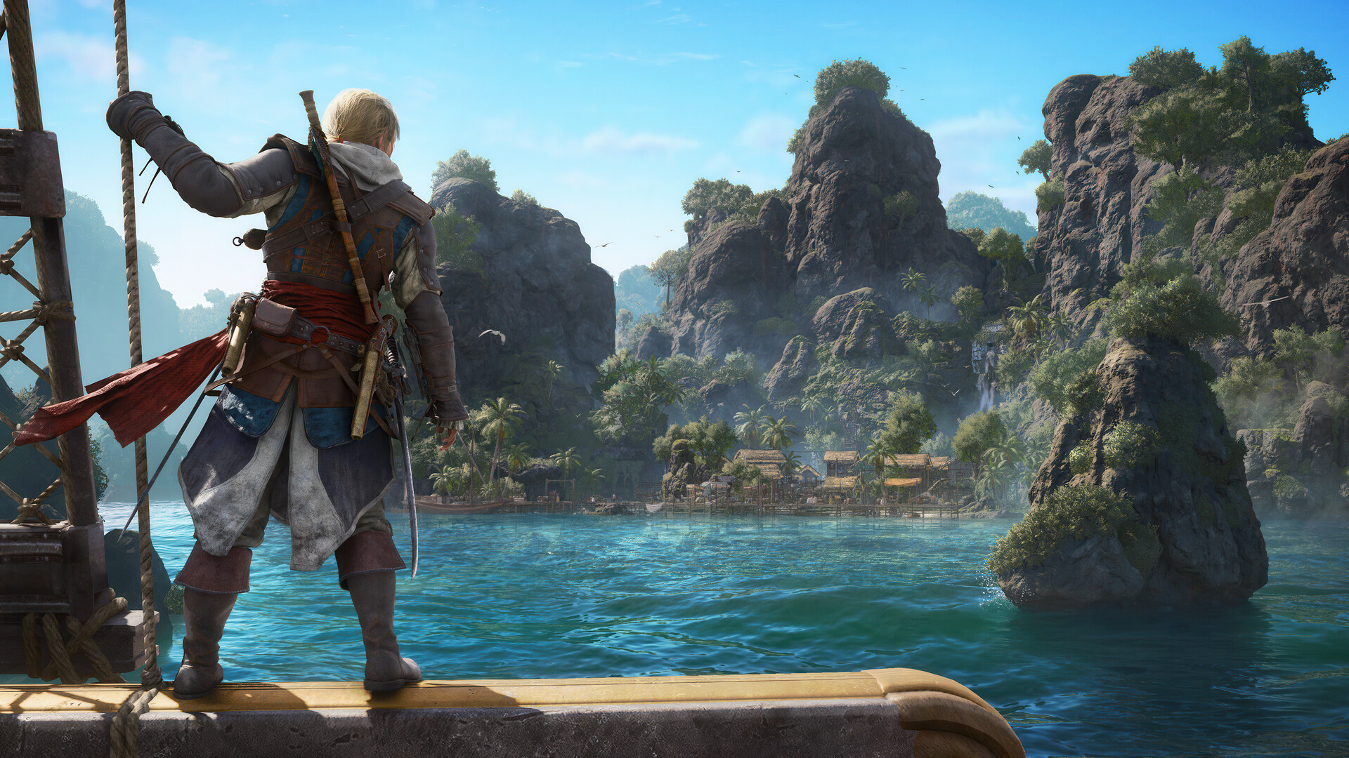 Herný mesačník: Júl 2026 priniesol úspešnú pirátsku plavbu aj otrasy v hernom priemysle Assassin's Creed Black Flag: Resynced: Edward Kenway stojí na prdeli plávajúcej lode a pozerá sa na skaly