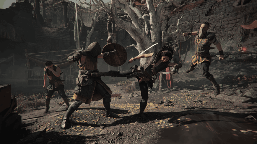 Súboj Sophie s vojakmi v hre Resonance: A Plague Tale Legacy
