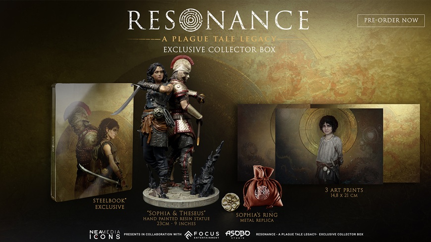 Detail zberateľskej edície hry Resonance: A Plague Tale Legacy
