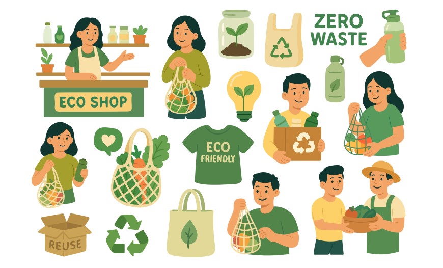 ☘️Čo je greenwashing, ako ho spoznať a aké zmeny prináša nová smernica EÚ? Ilustrácia eko obchodu