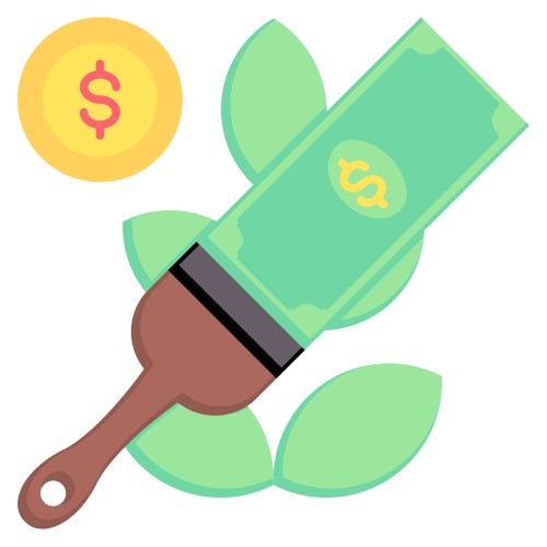 ☘️ Čo je greenwashing, ako ho spoznať a aké zmeny prináša nová smernica EÚ? Ilustrácia ako greenwashing produkt prináša finančný zisk