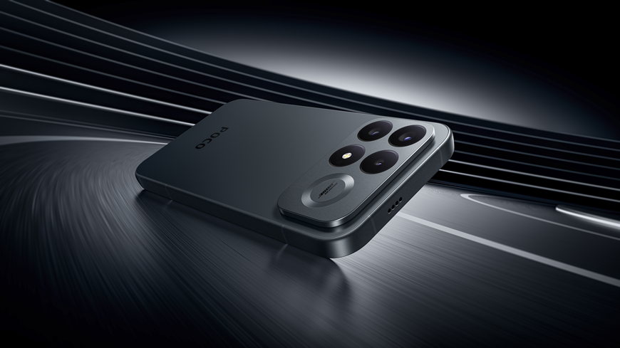 Novinky POCO F9 Pro a POCO F9 Ultra zaujmú obrovskou batériou aj procesorom Snapdragon 8 Elite Gen 5 Telefón POCO F9 Pro na abstraktnom pozadí