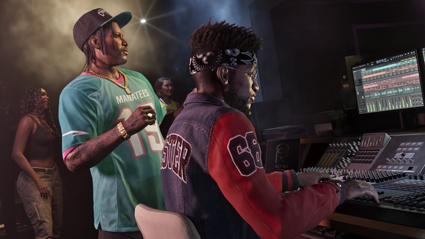 Prvé tóny z Vice City: Soundtrack GTA VI odhaľuje nové songy a fyzické vydanie Dve postavy z GTA VI v klube pri mixážnom pulte