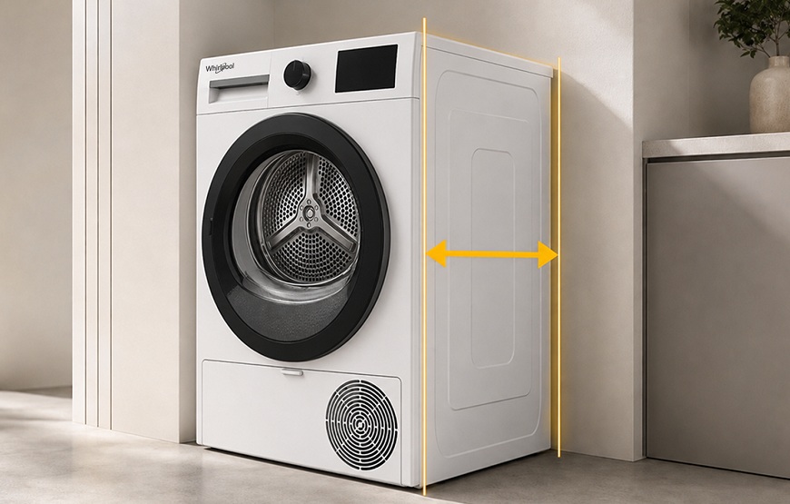 Sychravá jeseň sušeniu bielizne nepraje. Sušičky Whirlpool áno! Znázornenie Slim sušičky Whirlpool.