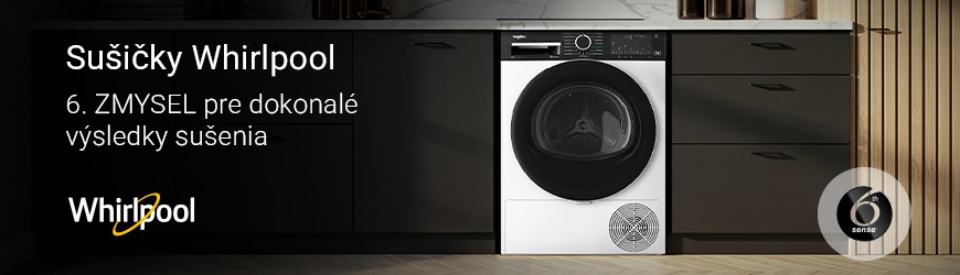 Sychravá jeseň sušeniu bielizne nepraje. Sušičky Whirlpool áno! Banner so sušičkou Whirlpool