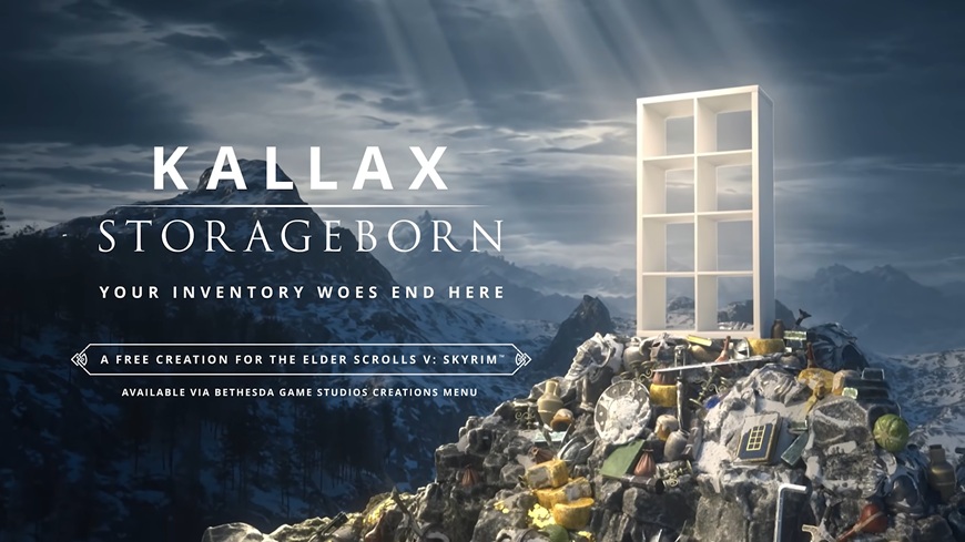 Regál Kallax v Skyrime