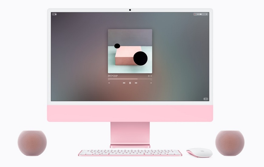 Je to doma! Privítajte vizionársky HomeView a ďalšie novinky od Applu, vďaka ktorým bude vaša domácnosť ešte inteligentnejšia Nový HomePod mini 2 v ružovom prevedení po bokoch farebne zladeného MacBooku