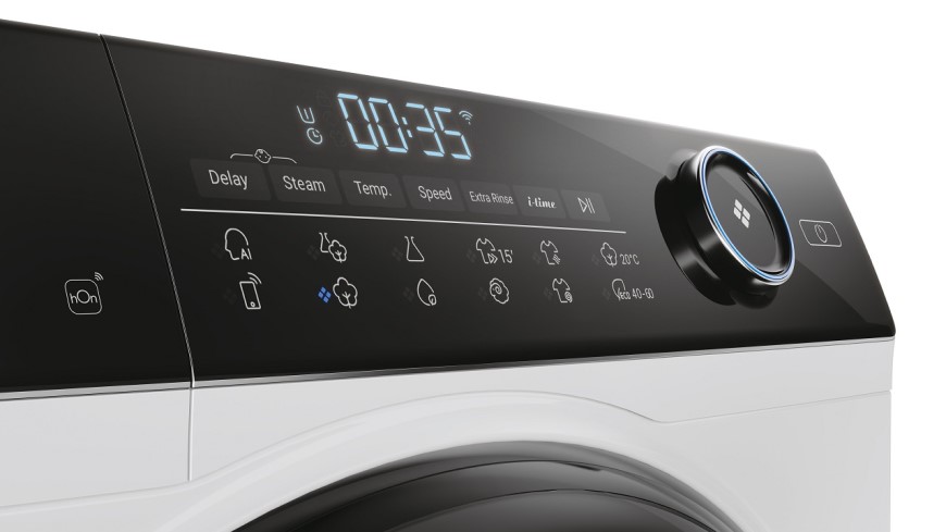 Ako vybrať práčku? detail ovládacieho panelu na práčke Haier