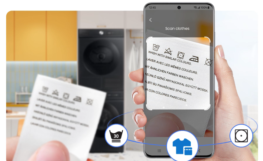 Ako vybrať práčku? skenovanie štítku na oblečení mobilom