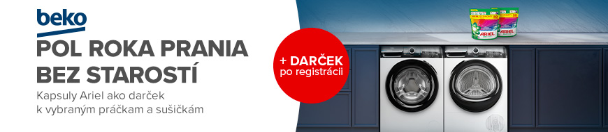 Kapsuly Ariel na pol roka ako darček k práčkam a sušičkám Beko – NAY