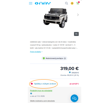 Bazén kruhový Marimex Orlando 3,05 x 0,91 m antracitový Ukážka výpočtu splátok v detaile produktu Eljet Mercedes EQG