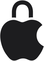 Logo Apple znázornené ako zámok na ukážku toho, že Apple je synonymom vstavanej ochrany súkromia a zabezpečenia